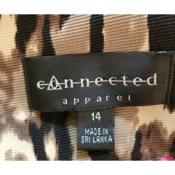 NWOTs CONNECTED APPAREL Tiger Stripe SLEEVELESS STRETCHY SHEATH DRESS Size 14 - Picture 6 of 7